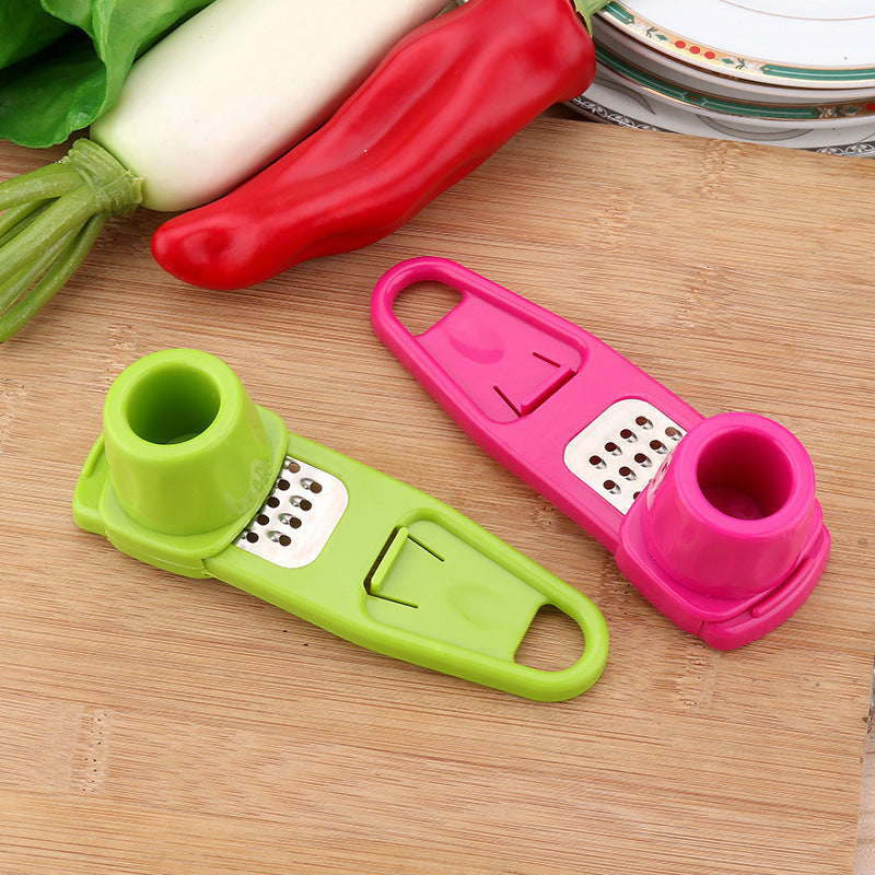 Garlic Masher & Seasoning Grinder – Stainless Steel & Plastic Garlic Press for Effortless Mincing