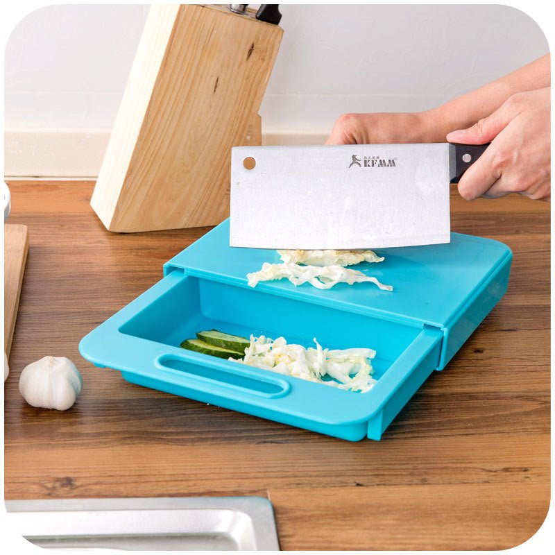 3-in-1 Kitchen Chopping Board – Foldable Cutting Board with Built-In Sink & Drain Basket