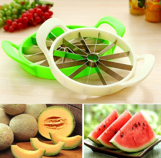 Multi-Function Watermelon Slicer & Melon Cutter – Stainless Steel Fruit Slicing Tool with Non-Slip Handles