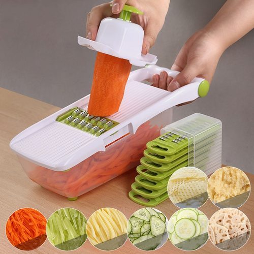 Multi-Function Vegetable Chopper & Slicer – 8-Blade Stainless Steel Cutter for Easy Meal Prep & Healthy Cooking