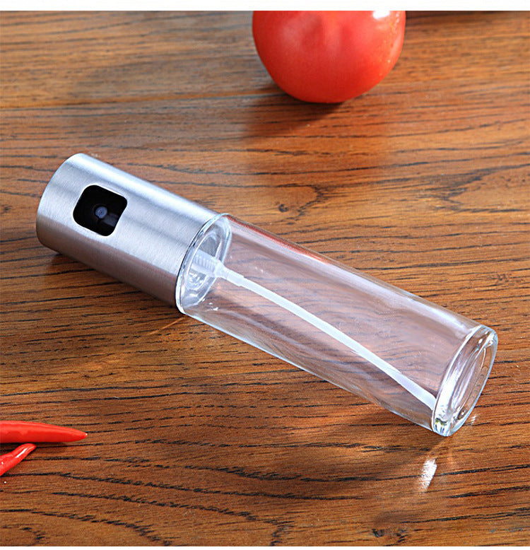 BBQ Kitchen Oil & Vinegar Spray Bottle – Refillable Glass Mister for Healthy Cooking