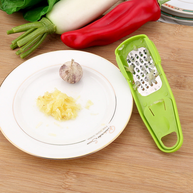 Garlic Masher & Seasoning Grinder – Stainless Steel & Plastic Garlic Press for Effortless Mincing