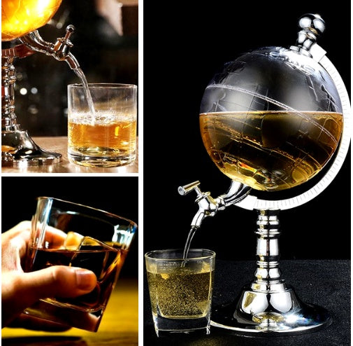 Globe-Shaped Liquor Dispenser – 1.5L Novelty Wine & Beer Decanter for Home Bars & Parties