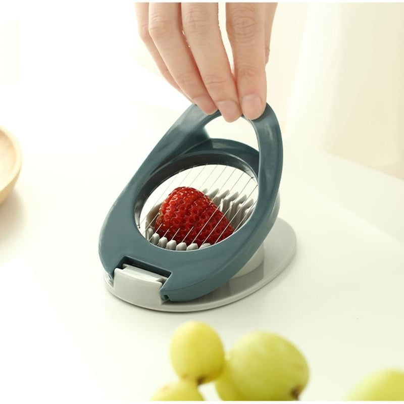 Plastic Egg Slicer & Fruit Cutter – Stainless Steel Wire Pressing Tool for Slicing Eggs, Mushrooms, Strawberries & More