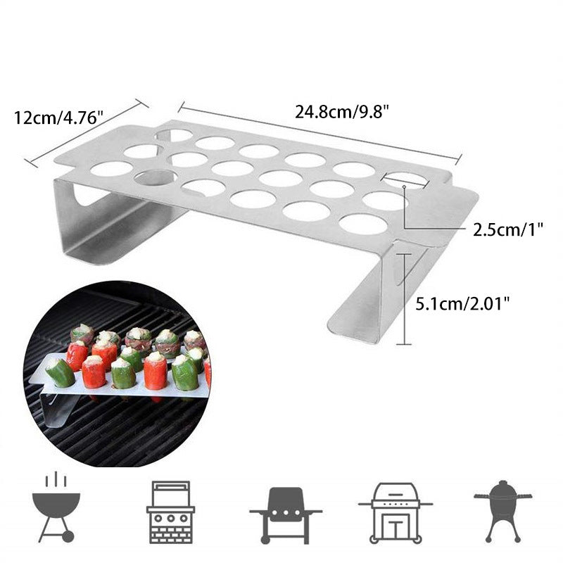 Outdoor Stainless Steel Chili Grill Rack – Pepper Roaster & BBQ Cooking Stand for Grilling Peppers & Chicken Legs