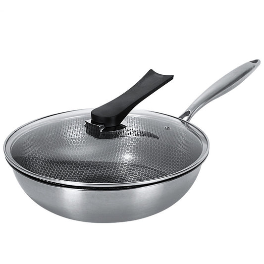 Premium Stainless Steel Honeycomb Wok – Non-Stick Frying Pan with No Coating & No Lampblack