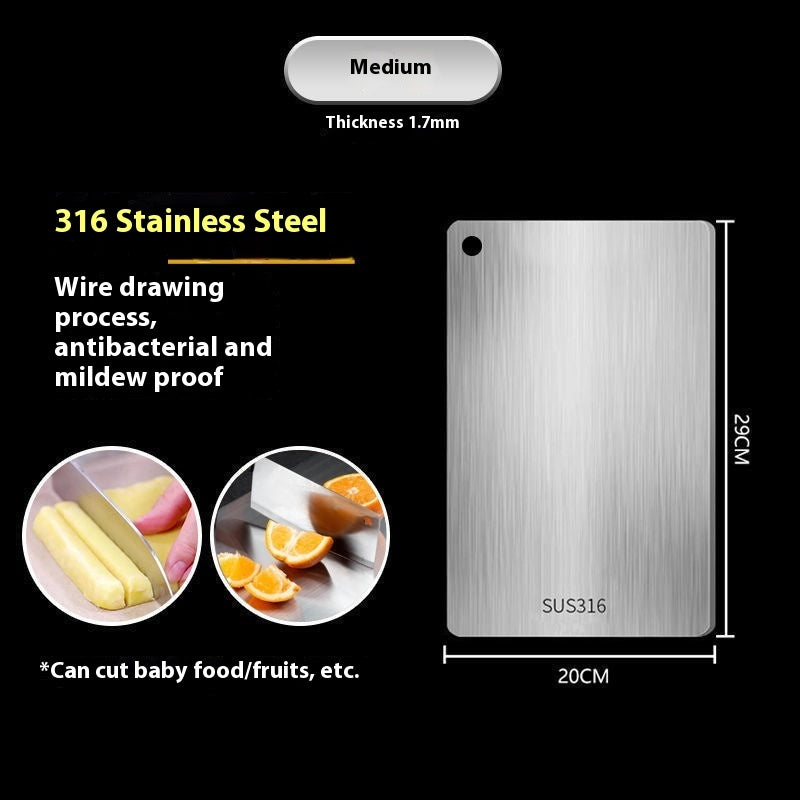 316 Stainless Steel Cutting Board – Oversized, Mildew-Proof & Heavy-Duty Kitchen Panel