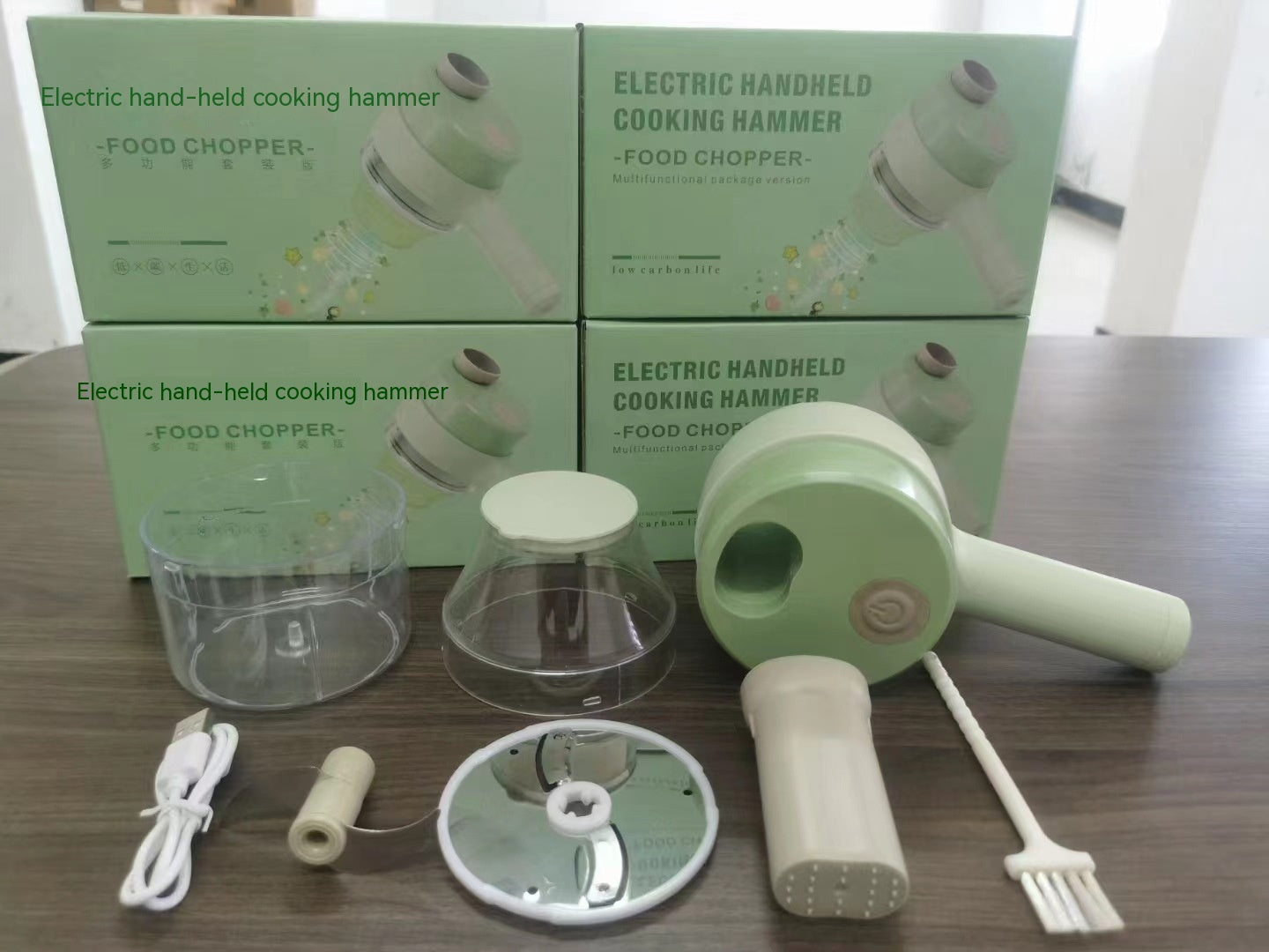 Mini Wireless Electric Chopper – Portable Garlic Press, Food Cutter & Stirring Machine