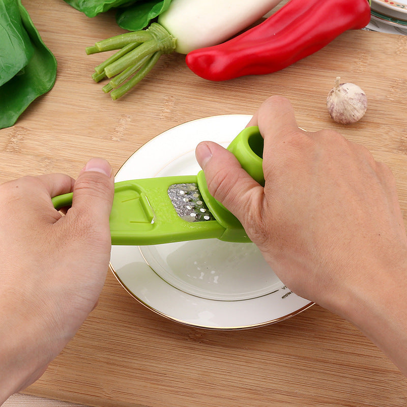 Garlic Masher & Seasoning Grinder – Stainless Steel & Plastic Garlic Press for Effortless Mincing