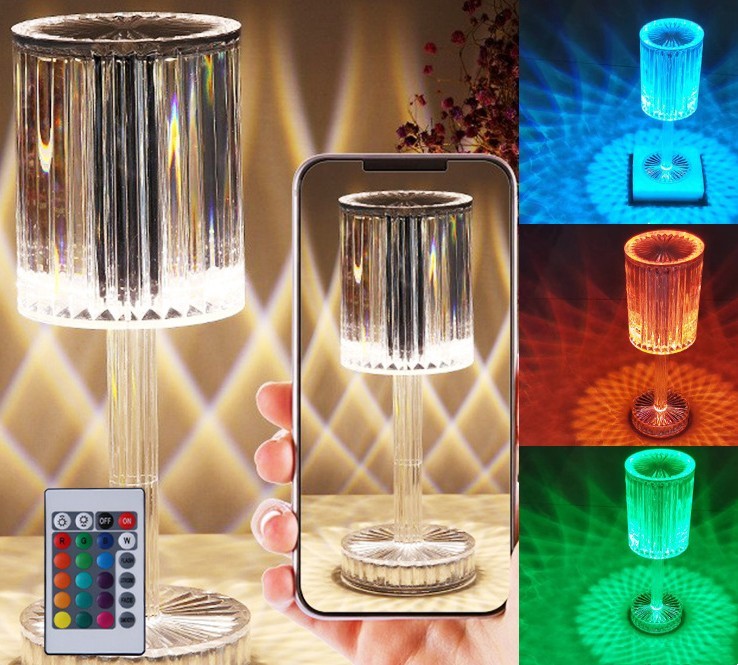 Crystal Touch LED Table Lamp – Elegant, Dimmable & Romantic Decor