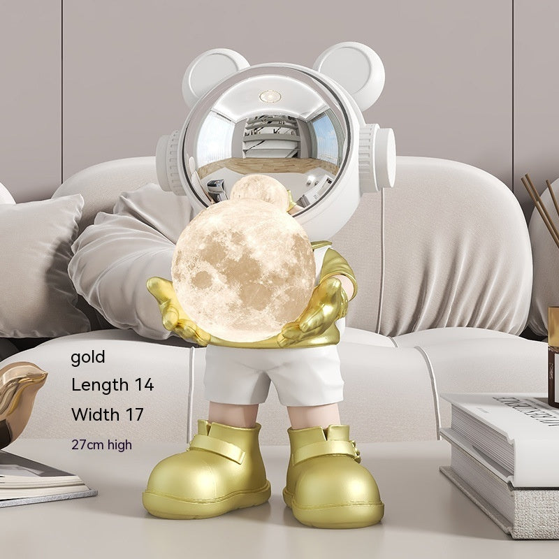 Astronaut Moon Night Light – Futuristic Desktop Space Decor