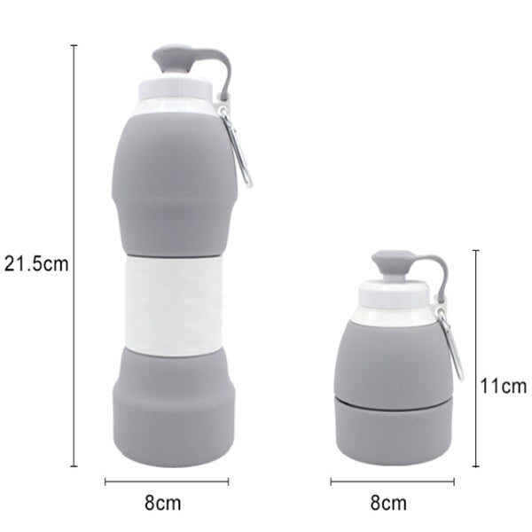 Collapsible Silicone Water Bottle – 580ML Leakproof & Portable for Travel & Sports