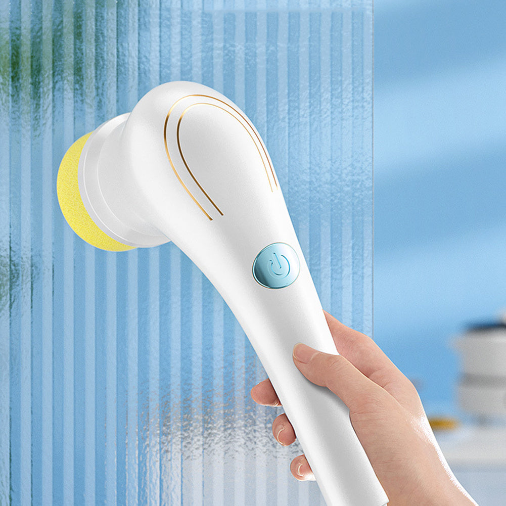 Multifunctional Electric Handheld Scrubber – Cordless Dishwashing & Cleaning Brush with 5 Replaceable Heads for Kitchen, Bathroom & Tiles