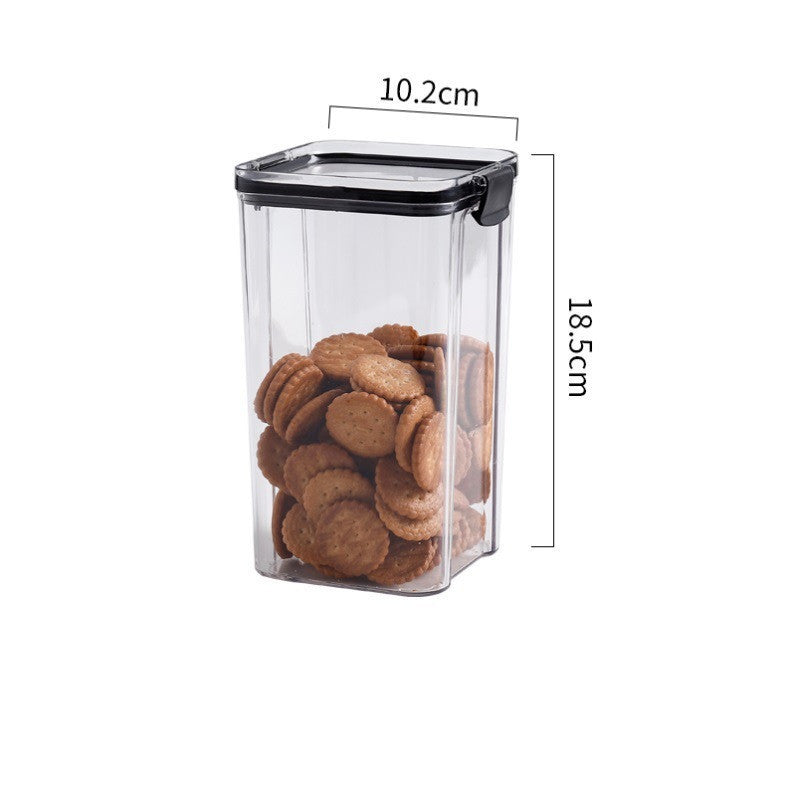 Airtight Transparent Grain Storage Box with Lid – Square PET Food Container (460ml - 1800ml)