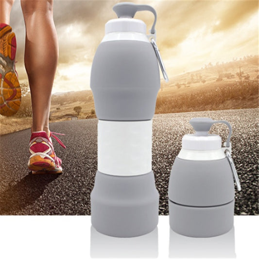 Collapsible Silicone Water Bottle – 580ML Leakproof & Portable for Travel & Sports