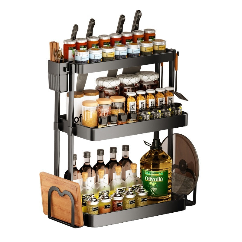 Multi-Layer Kitchen Storage Rack – Punch-Free Seasoning & Utensil Organizer