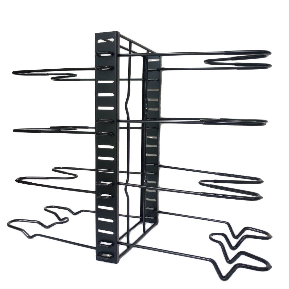 8-Tier Adjustable Iron Storage Rack – Kitchen Organizer & Pan Holder with Drying Drain Rack