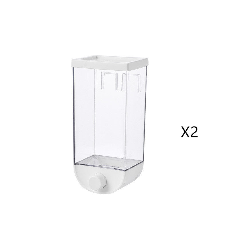 Wall-Mounted Cereal Dispenser & Food Storage Container – Easy Press, Space-Saving Grain Holder