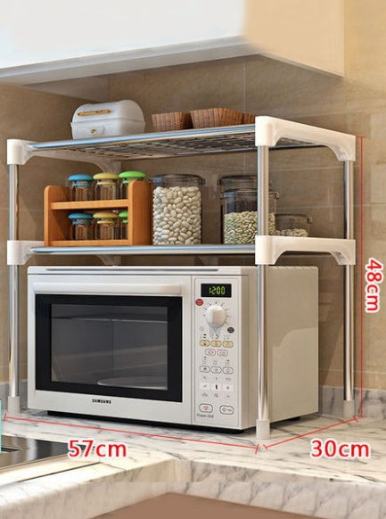 Multi-Purpose Microwave Shelf Rack – 2-Tier & 3-Tier Kitchen Storage Organizer