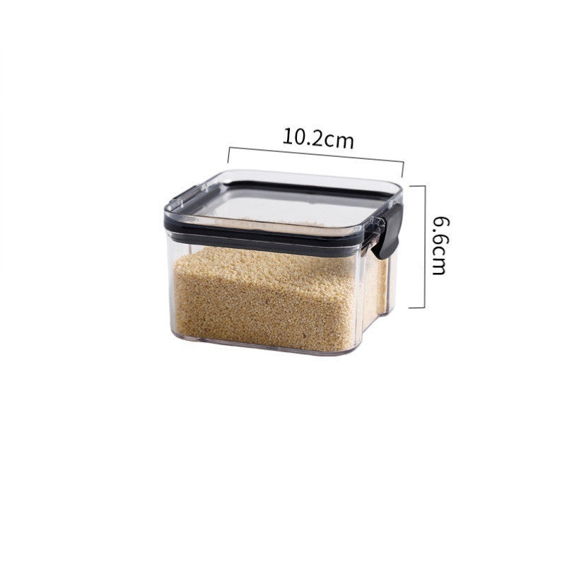 Airtight Transparent Grain Storage Box with Lid – Square PET Food Container (460ml - 1800ml)