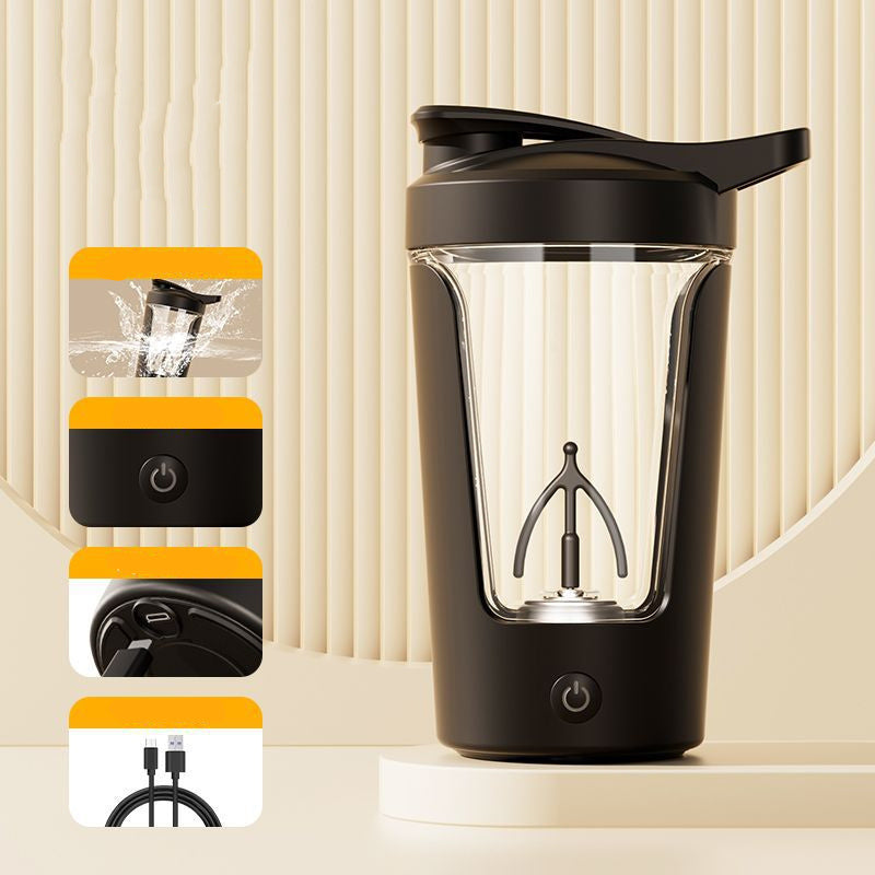 400ML Electric Protein Shaker Bottle – USB Rechargeable Blender Cup for Smooth Shakes & Coffee (1200mAh)