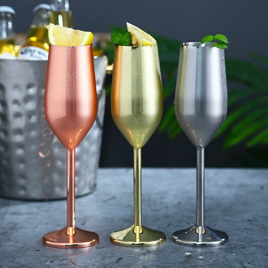 Stainless Steel Wine & Champagne Glass – Elegant, Unbreakable Drinkware for Home & Bar