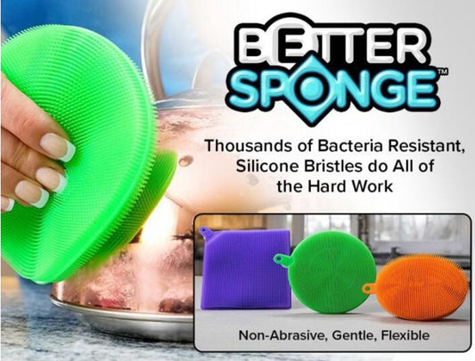 Better Sponge – Heavy-Duty Silicone Scrubber for Dishwashing & Kitchen Cleaning (Bacteria-Resistant)