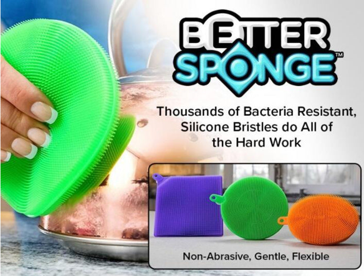 Better Sponge – Heavy-Duty Silicone Scrubber for Dishwashing & Kitchen Cleaning (Bacteria-Resistant)