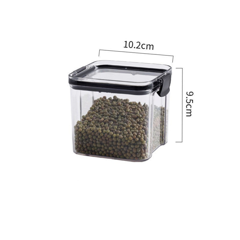 Airtight Transparent Grain Storage Box with Lid – Square PET Food Container (460ml - 1800ml)