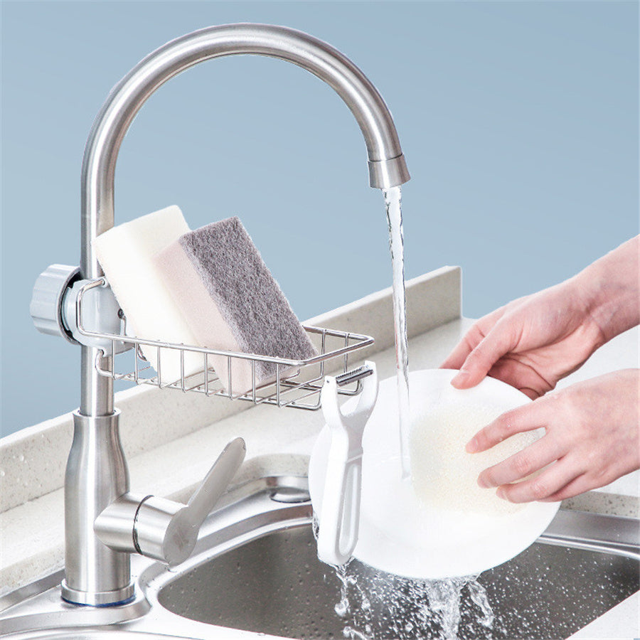 Adjustable Sink Drain Rack & Sponge Holder