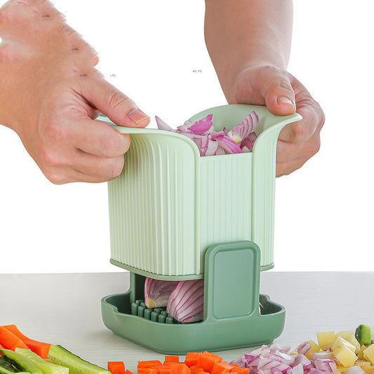 Multifunctional Vegetable Chopper & French Fry Cutter – Hand-Press Onion Dicer & Potato Slicer for Kitchen Use