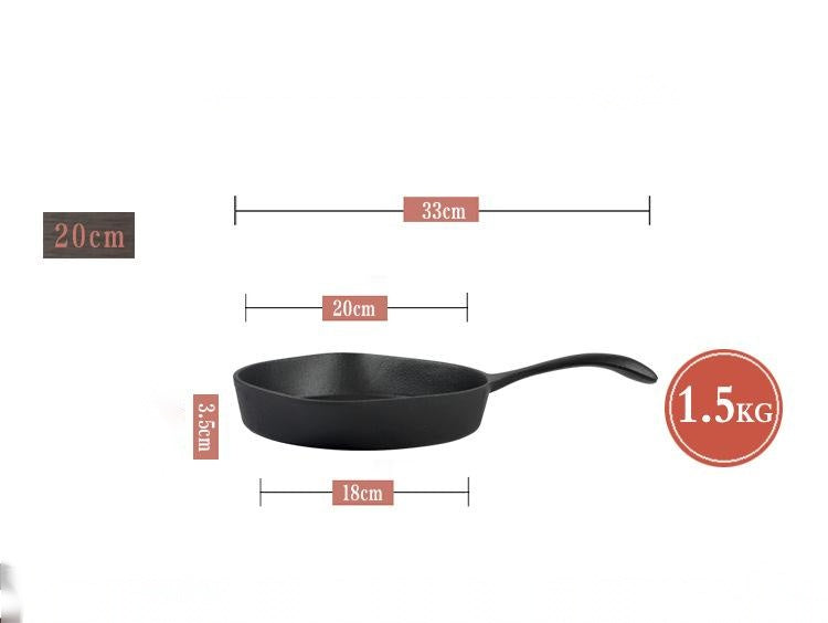 Japanese-Style Mini Cast Iron Frying Pan – 20cm Omelette & Meat Skillet for Gas & Induction Stoves