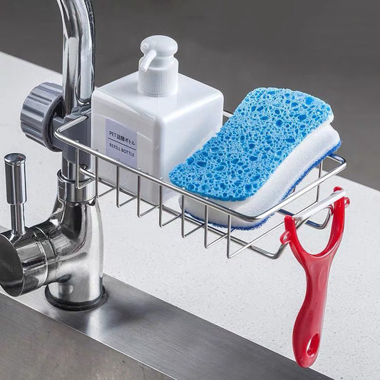 Adjustable Sink Drain Rack & Sponge Holder