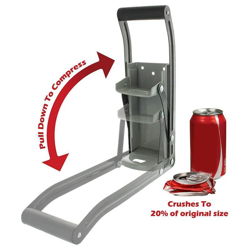 Wall-Mounted Can Crusher – Heavy-Duty 16oz / 500ml Bottle & Can Presser with Easy Grip Handle