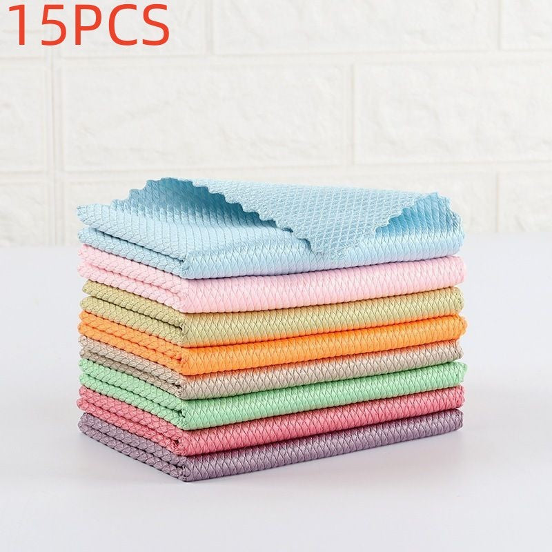 Fish Scale Rag – Ultra-Absorbent Seamless Glass & Kitchen Cleaning Towel