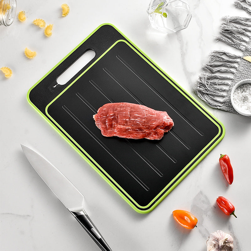 Double-Sided Cutting Board with Defrosting & Knife Sharpener – Multi-Function Kitchen Chopping Board with Grinding Surface