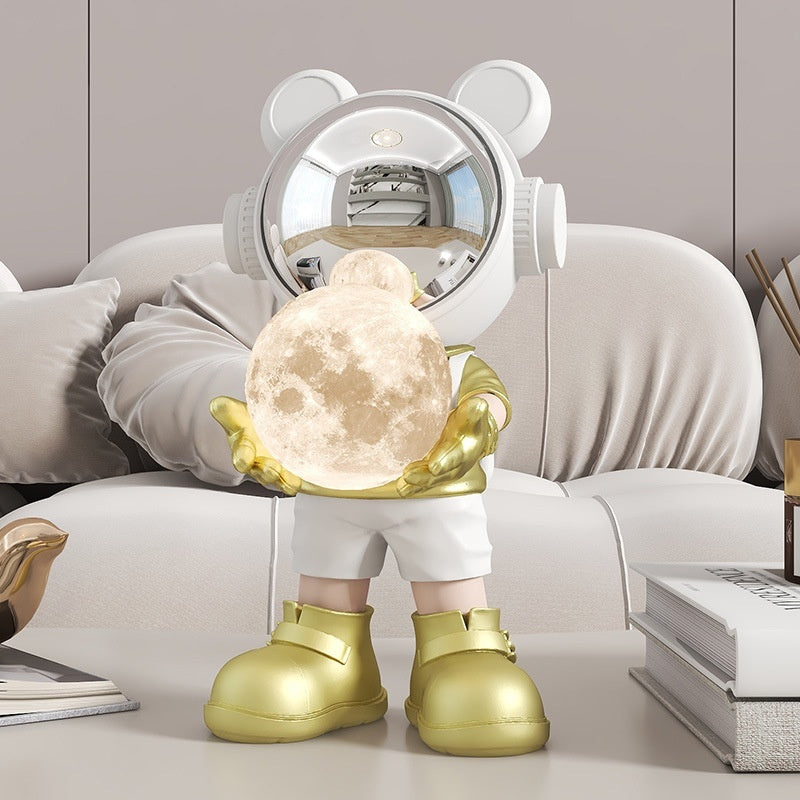 Astronaut Moon Night Light – Futuristic Desktop Space Decor