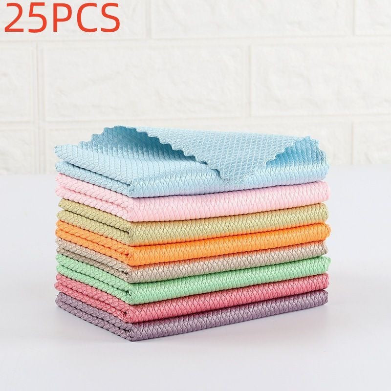 Fish Scale Rag – Ultra-Absorbent Seamless Glass & Kitchen Cleaning Towel