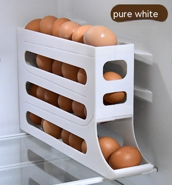 4-Layer Automatic Egg Roller Tray – Large-Capacity Sliding Egg Holder for Refrigerators