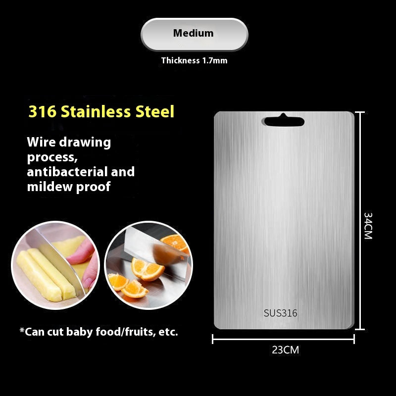 316 Stainless Steel Cutting Board – Oversized, Mildew-Proof & Heavy-Duty Kitchen Panel