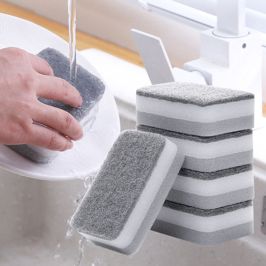 Double-Sided Dishwashing Sponge – Kitchen Cleaning Scrub Pad for Pots & Bowls