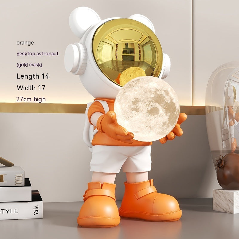 Astronaut Moon Night Light – Futuristic Desktop Space Decor