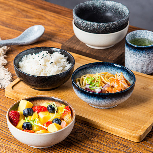 Decorative Ceramic Rice Bowl – Elegant Glazed Porcelain Tableware for Home & Dining