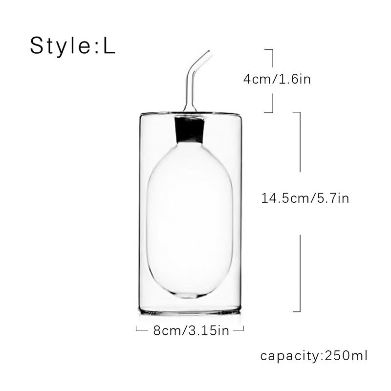 Ultra-Light Double-Layer Glass Oil Dispenser – Modern Colored Spice Jar (150ml & 250ml)