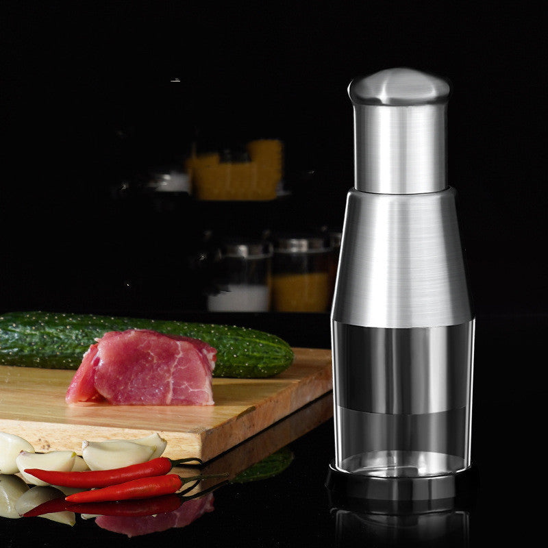 Manual Garlic Crusher & Onion Chopper – Stainless Steel Pressing Cutter for Vegetables & Herbs